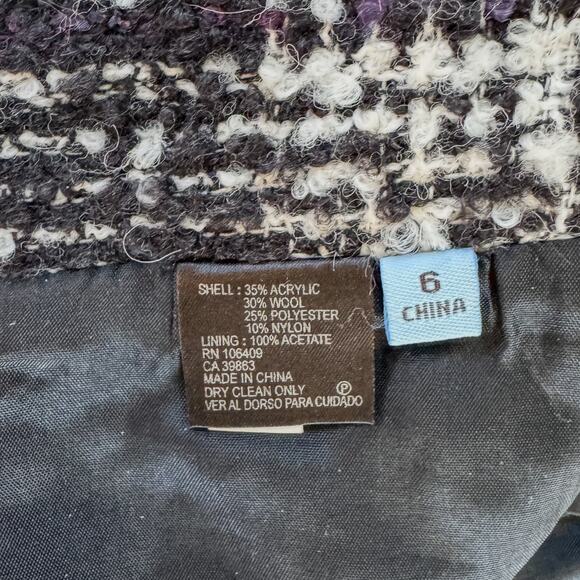 Antonio Melani, Black & White Plaid Tweed Pencil Skirt/Mini Skirt, Women's 6 - Picture 7 of 11